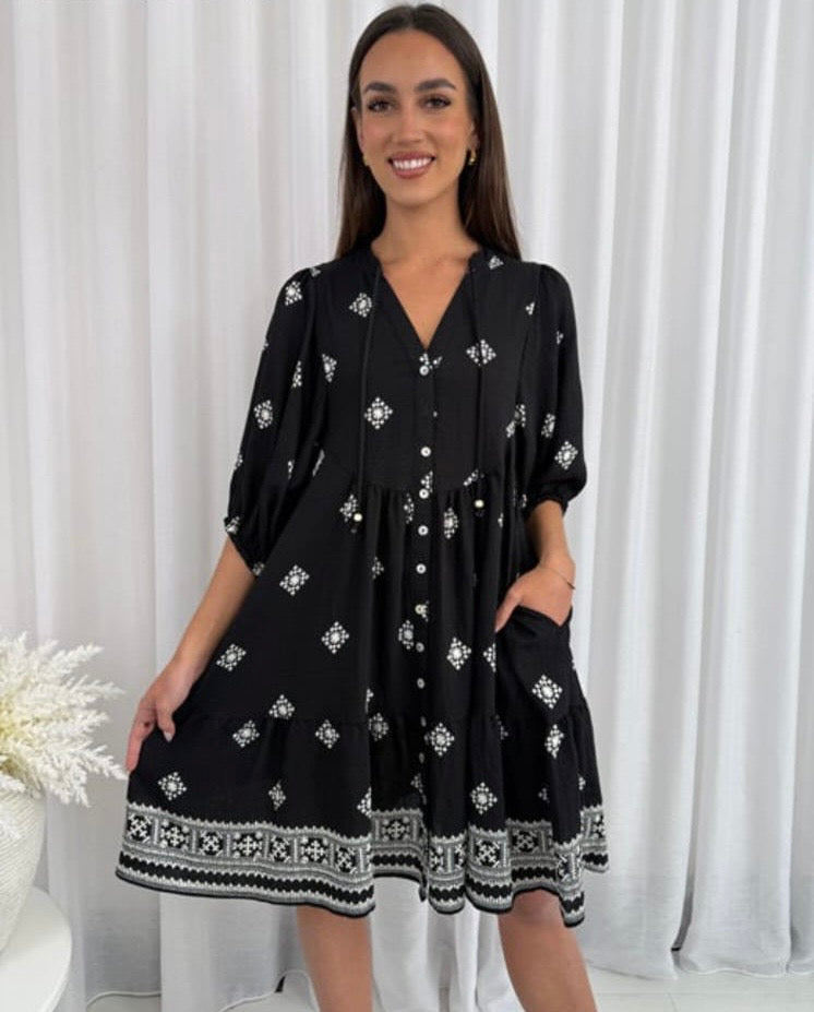 Black Geometric Dress