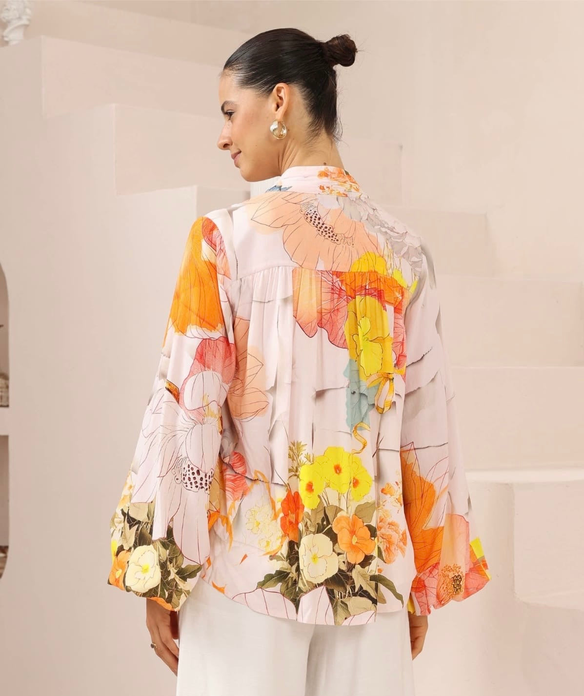 Orange Floral Top