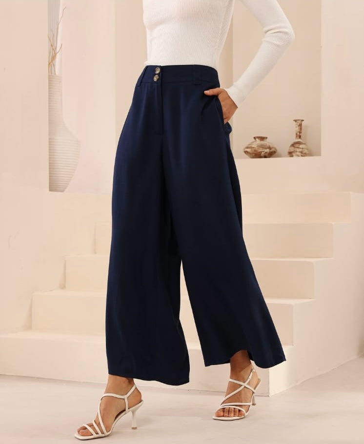Navy Flowy Pant