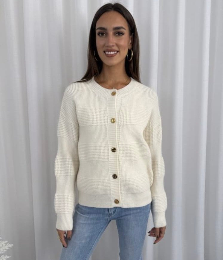 White Box Patterned Cardigan