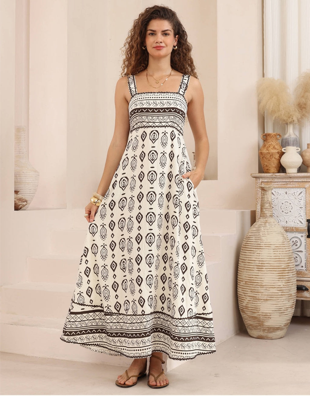 Geo Print Maxi Dress