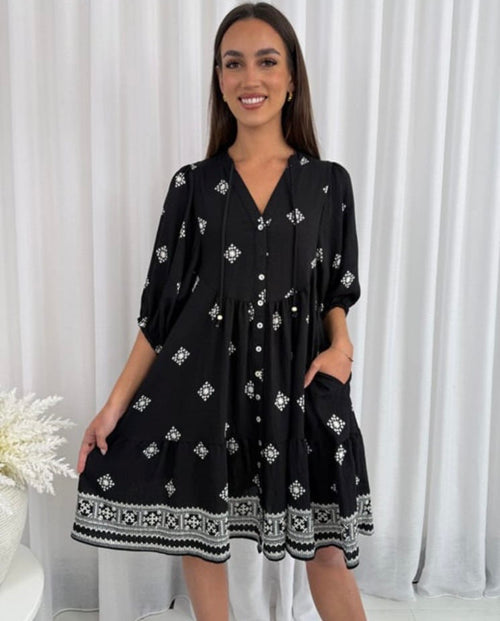 Black Geometric Dress