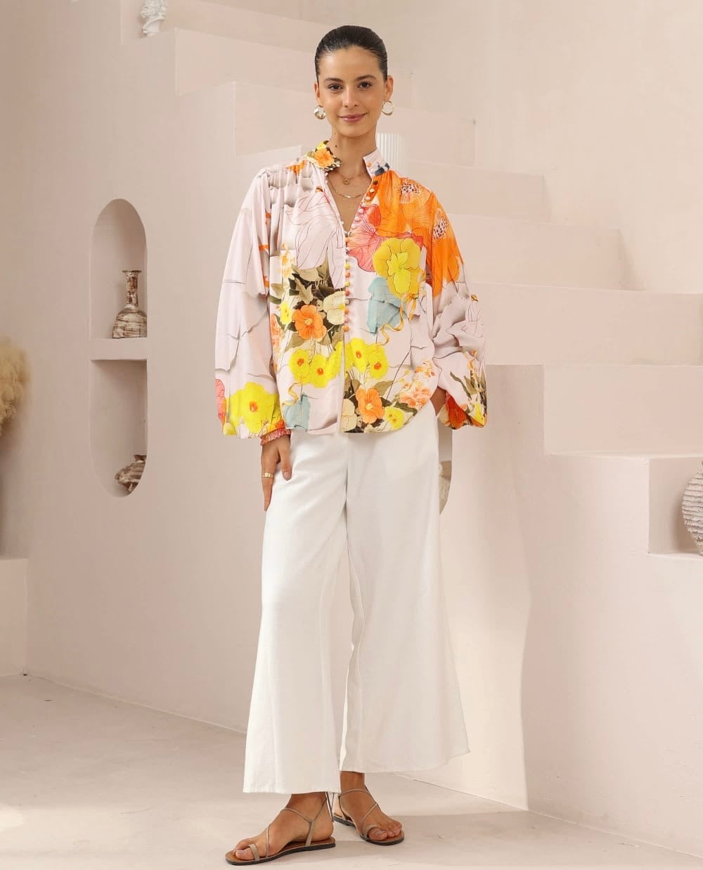 Orange Floral Top