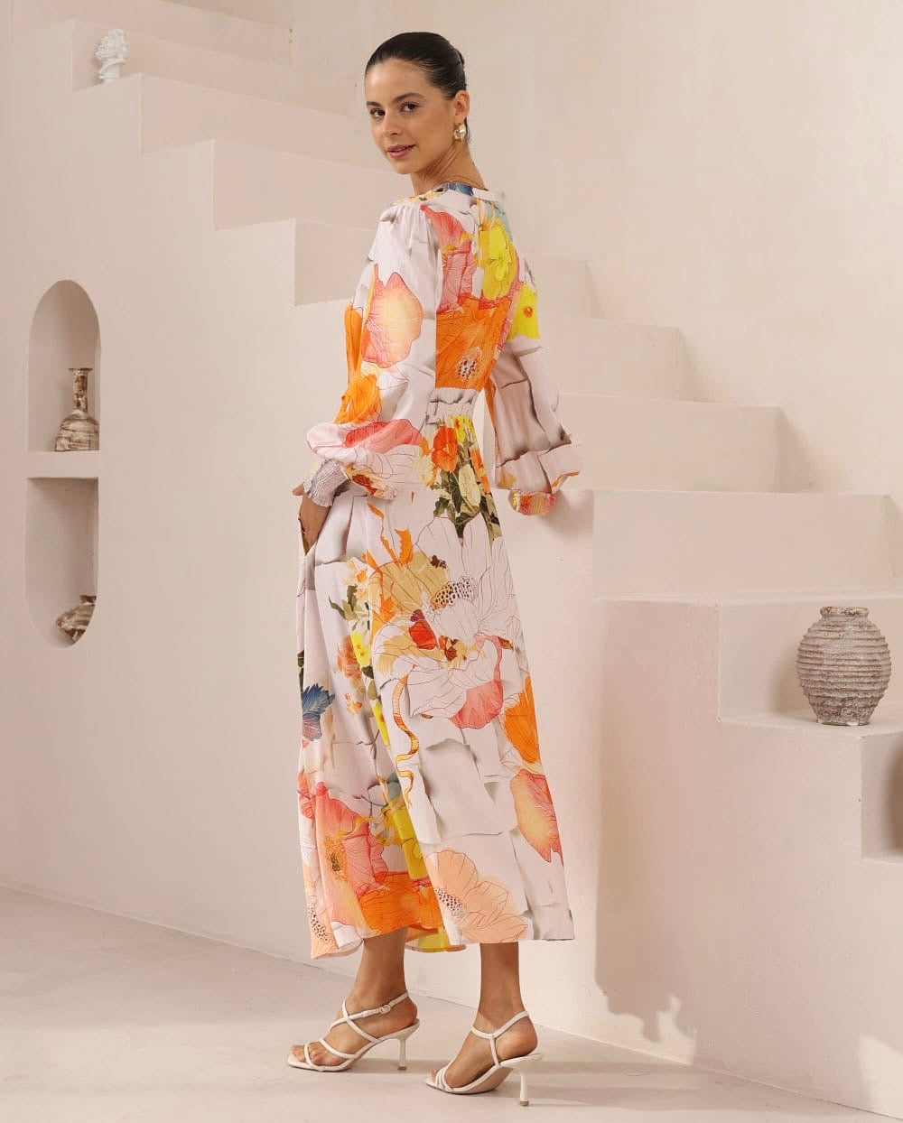 Orange Floral Dress