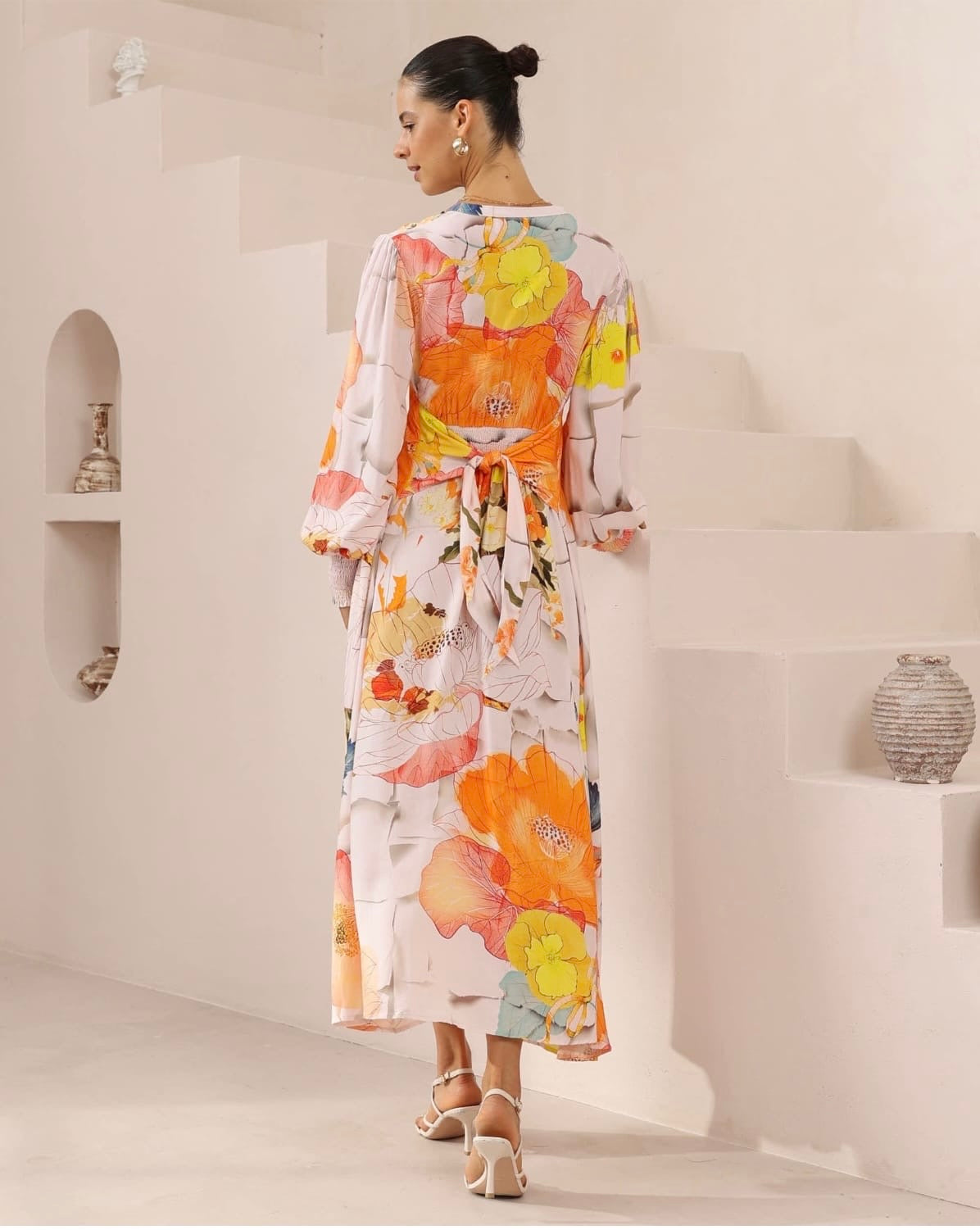 Orange Floral Dress