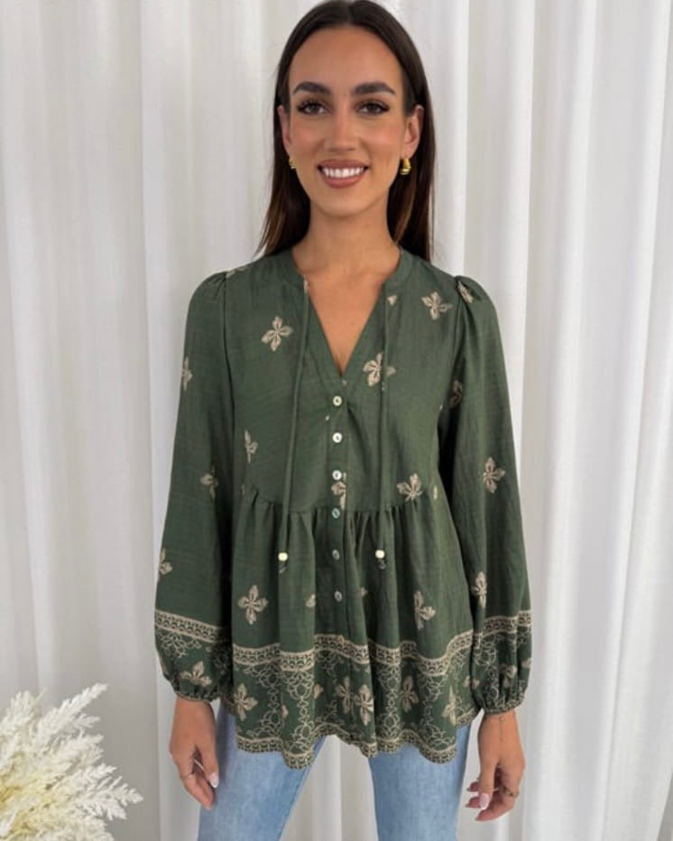 Sage Bloom Blouse
