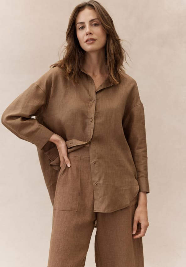 Brown Linen Shirt