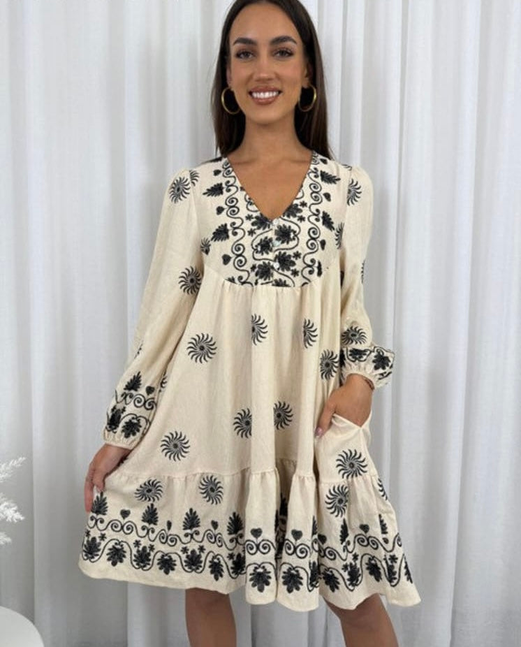 Botanical Cream Dress