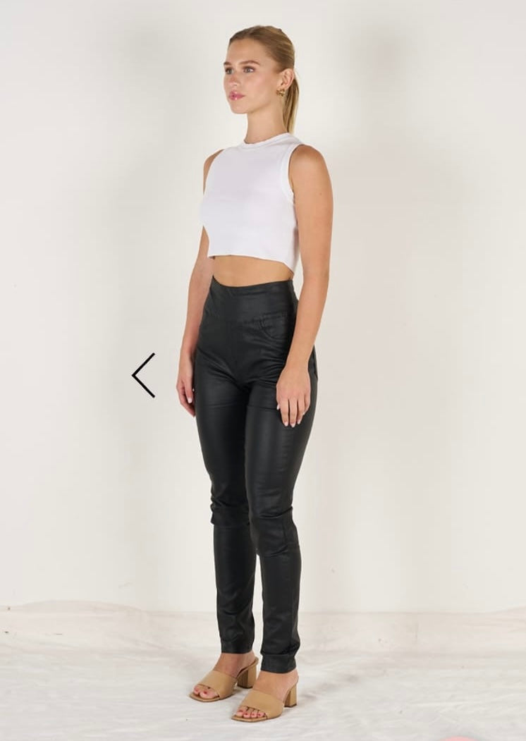 Black Vegan Leather Pants