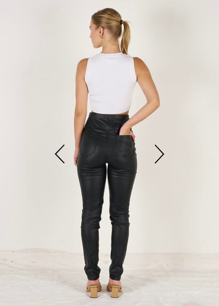 Black Vegan Leather Pants