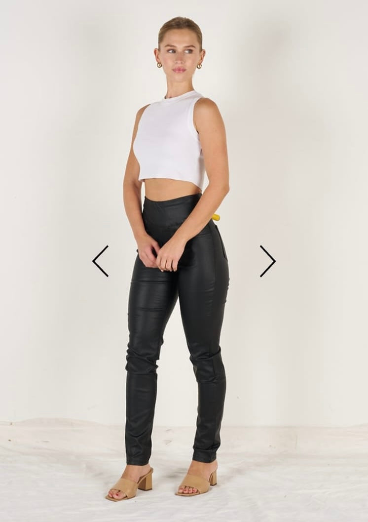 Black Vegan Leather Pants