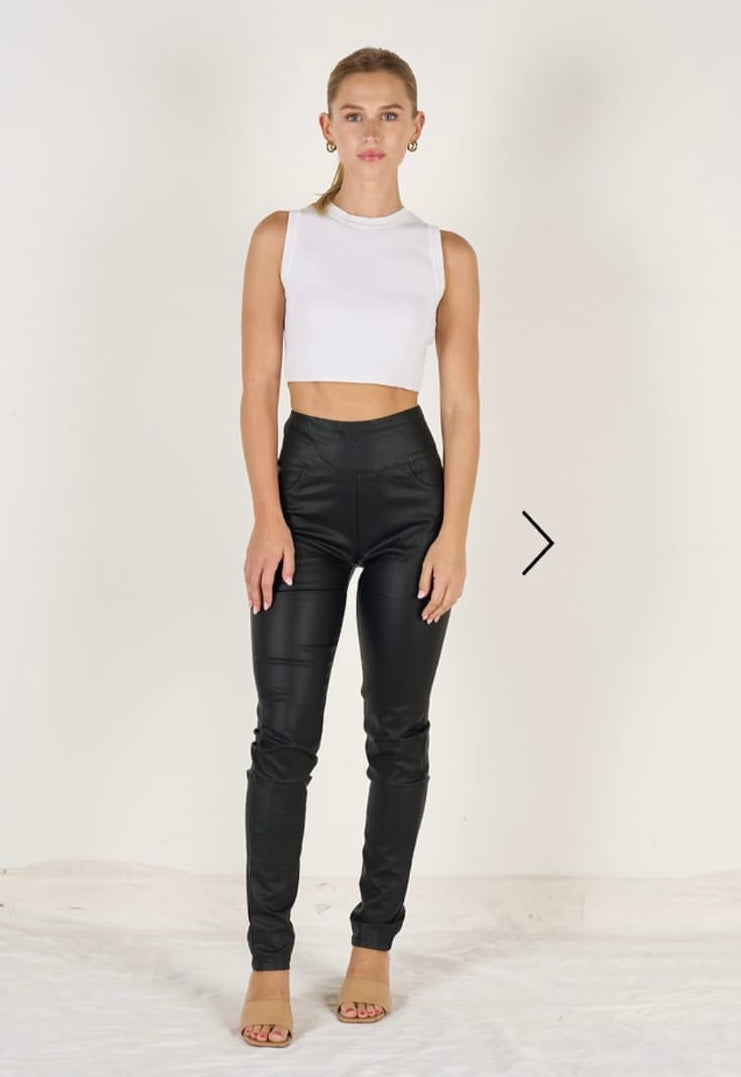 Black Vegan Leather Pants