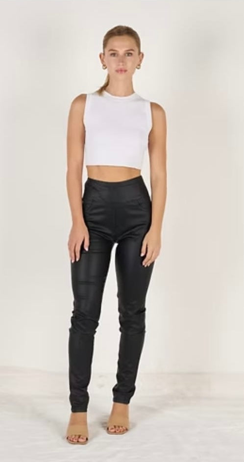 Black Vegan Leather Pants
