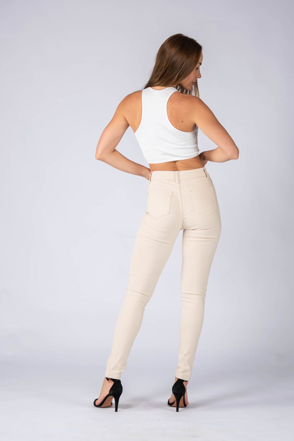 Vegan Leather Pants- Oat