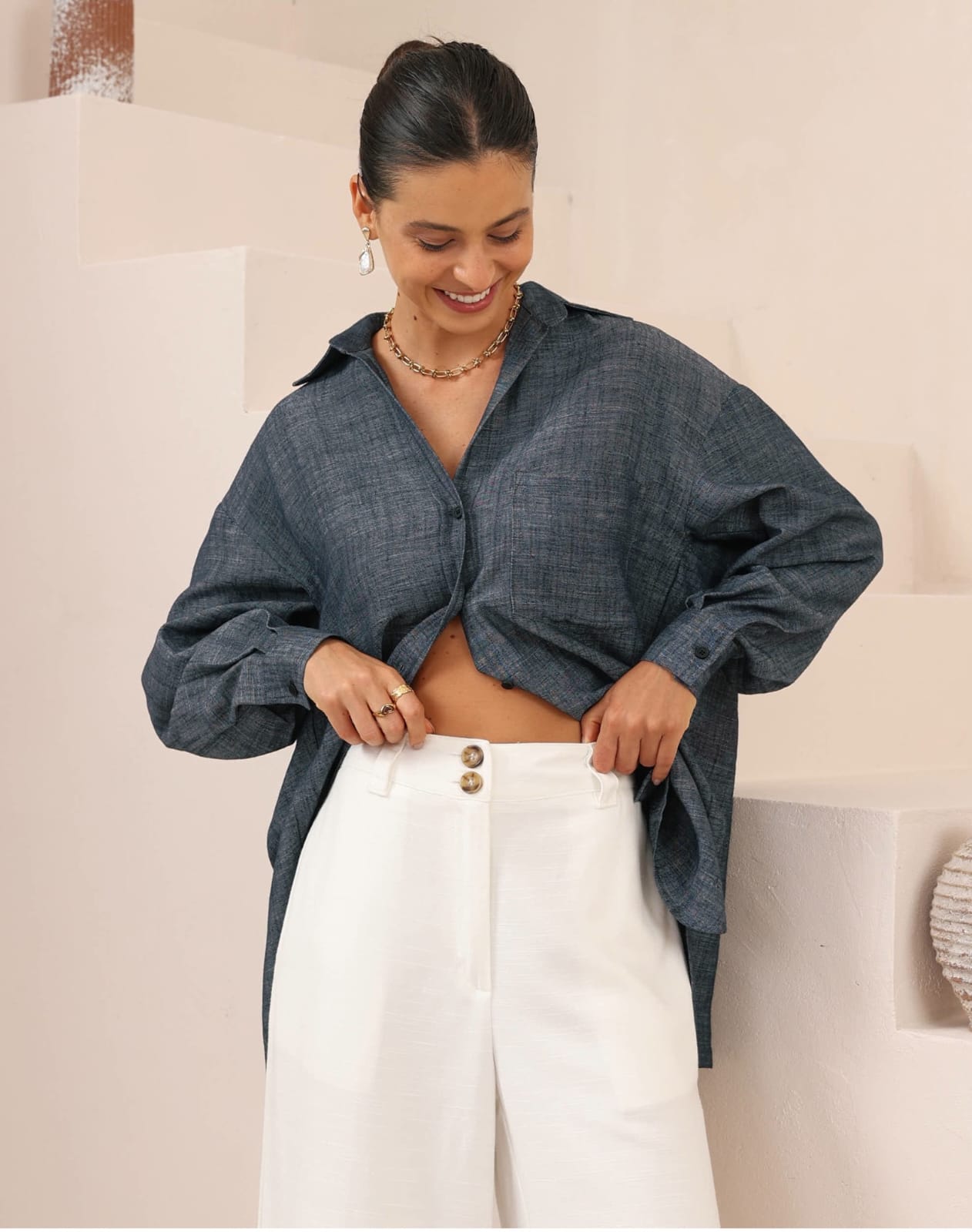 Oversized Indigo Shirt