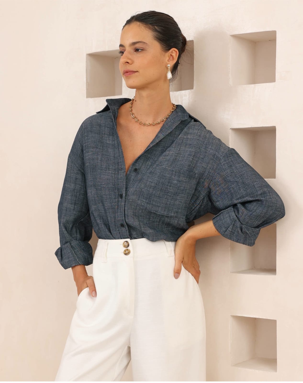 Oversized Indigo Shirt