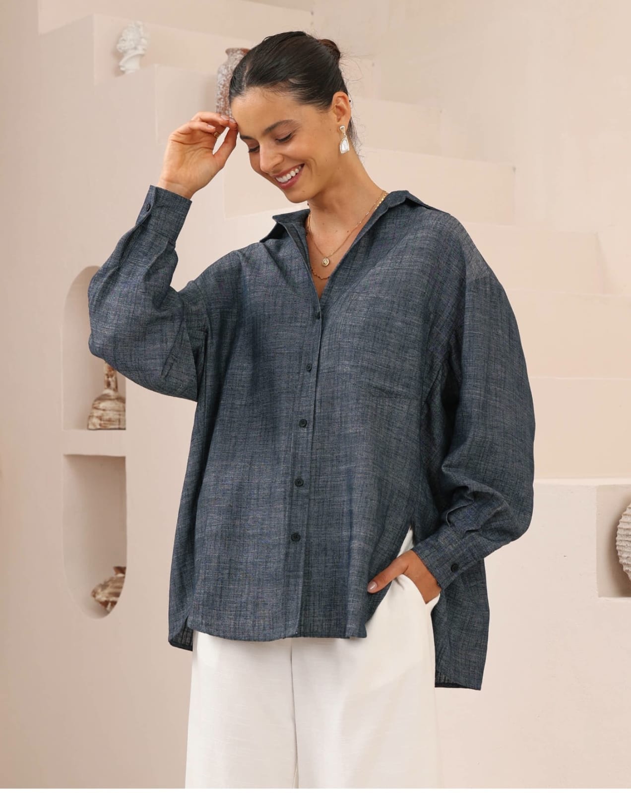 Oversized Indigo Shirt