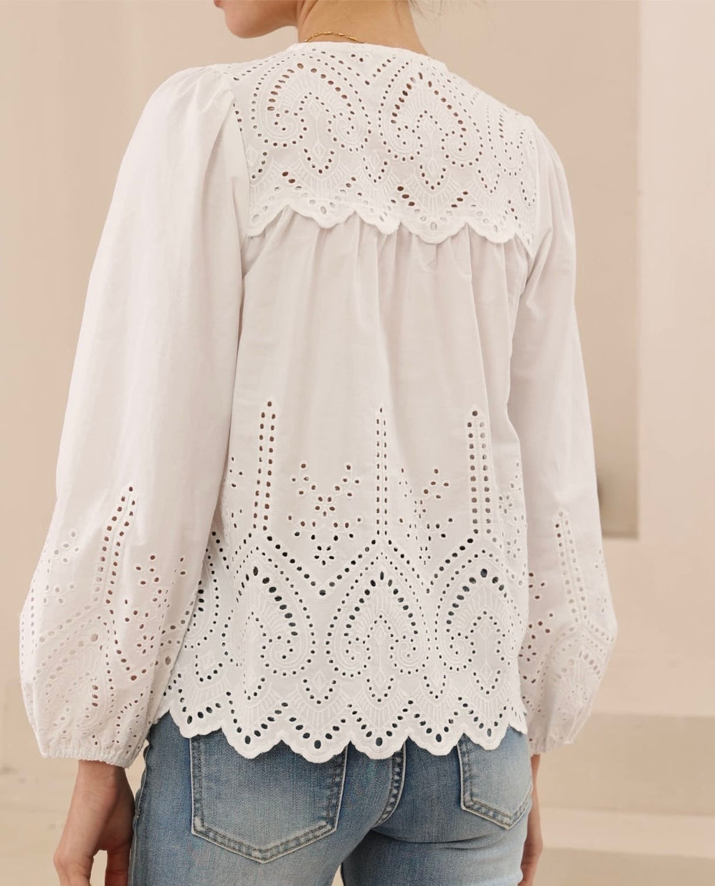 White Eyelet Top