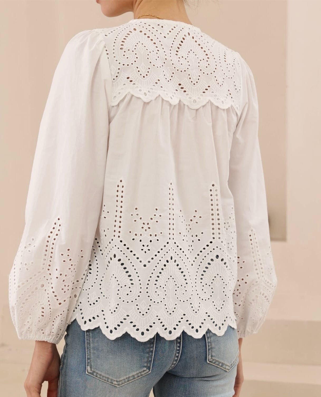 White Eyelet Top