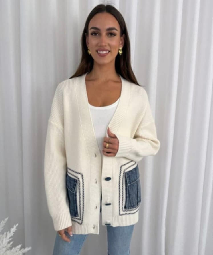 Utility Cream Knit Cardigan