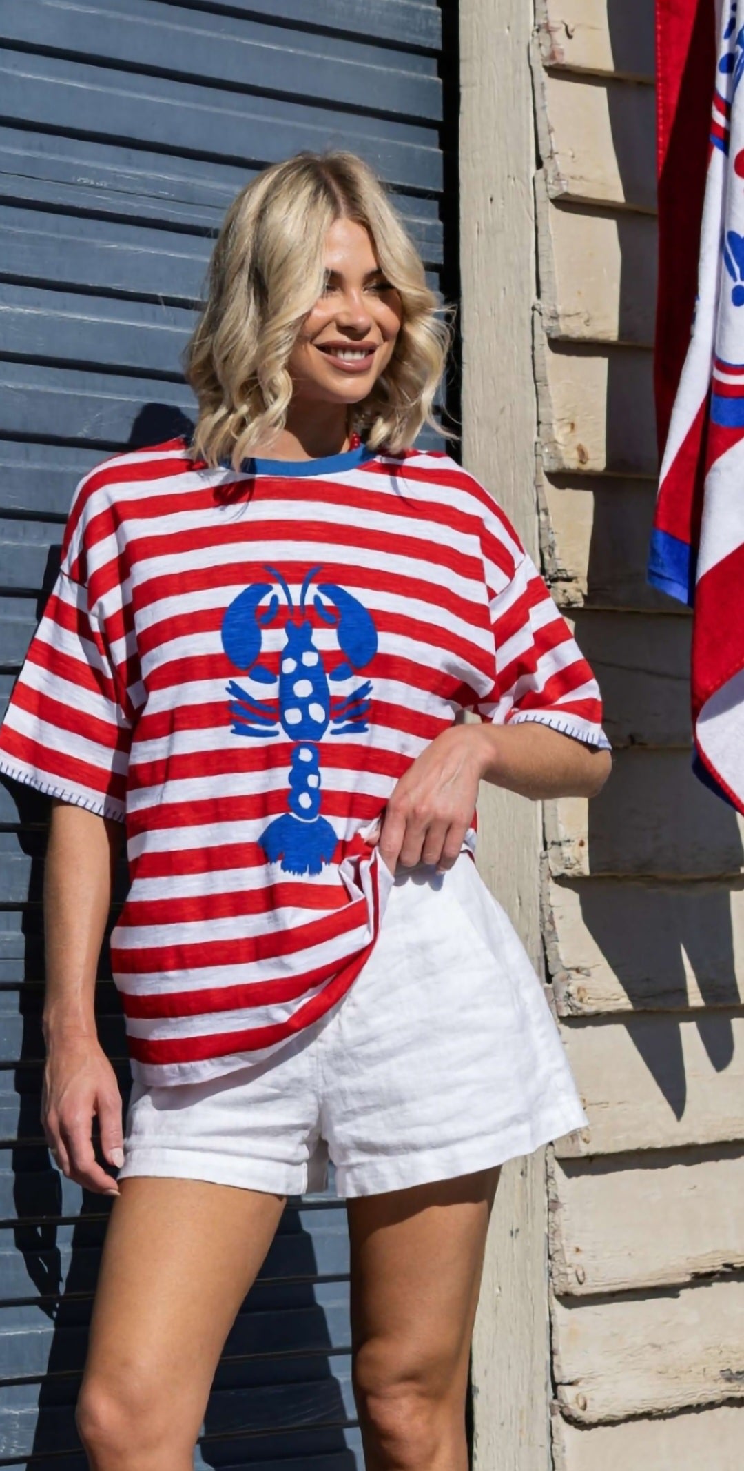 Striped Lobster Tee