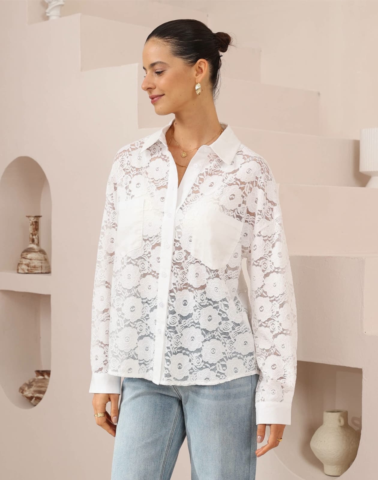 Long Sleeve Lace Shirt