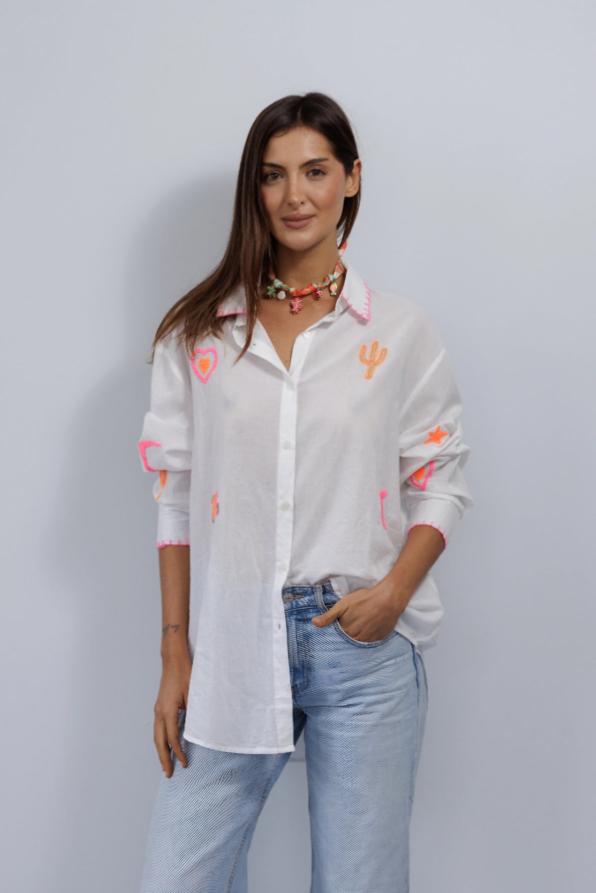 White embroidered Shirt