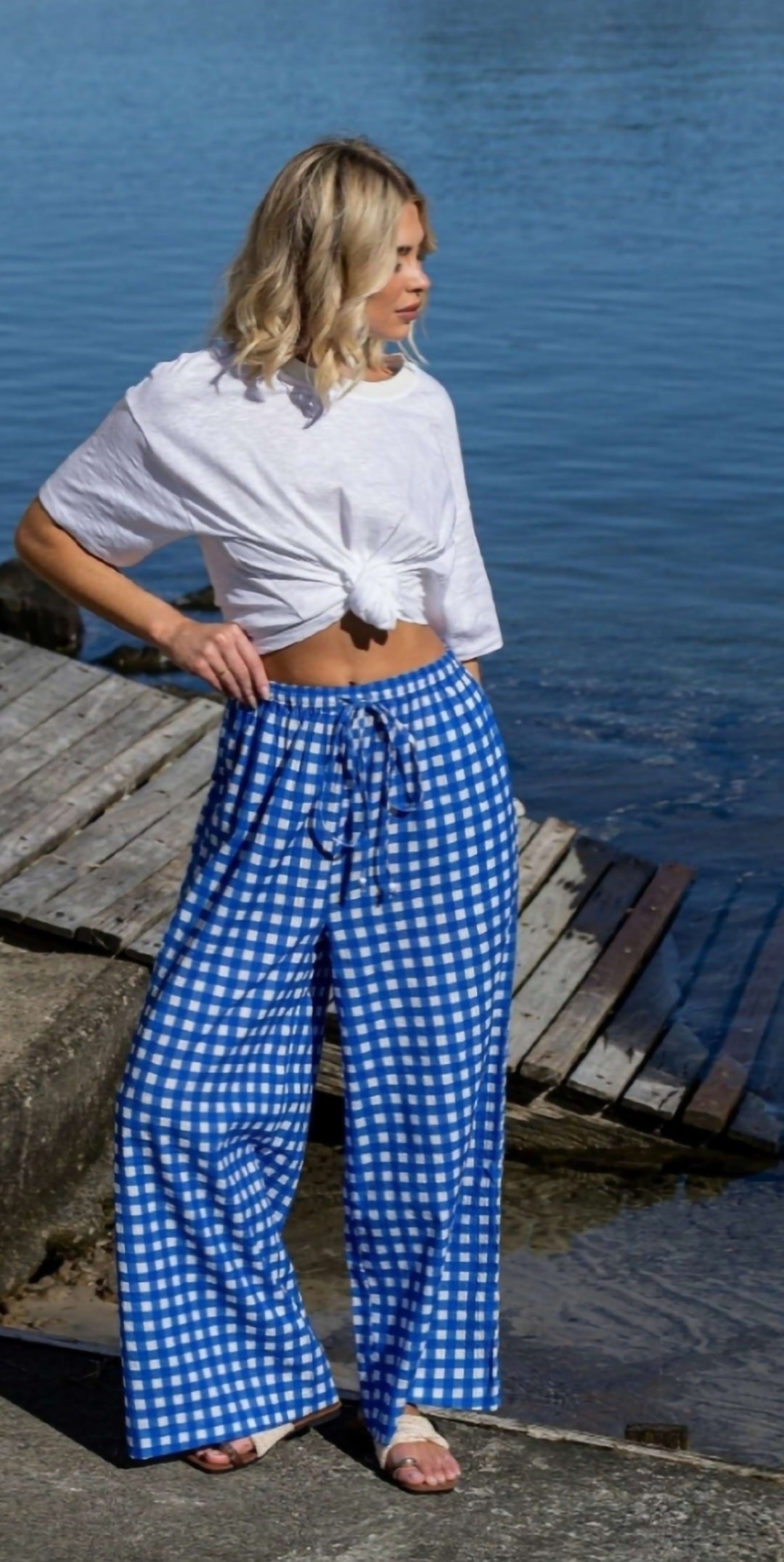 Check Straight Leg Pant