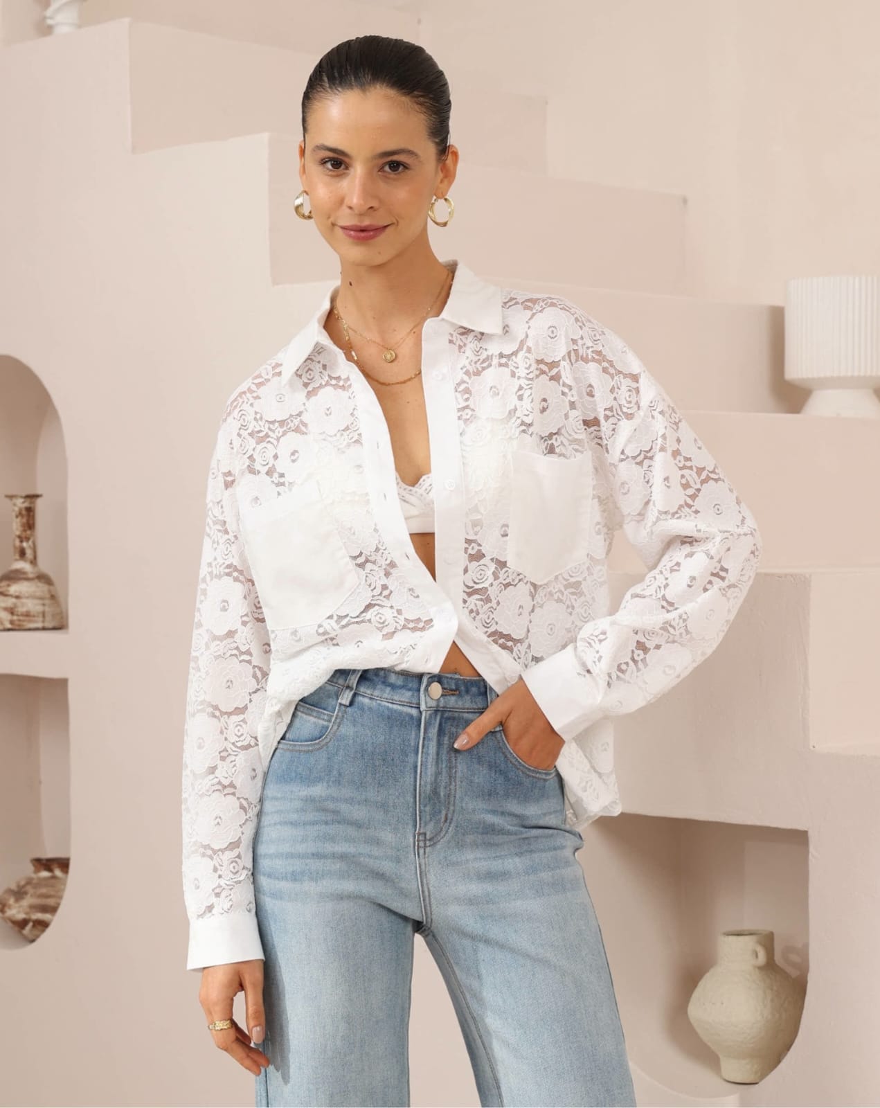Long Sleeve Lace Shirt